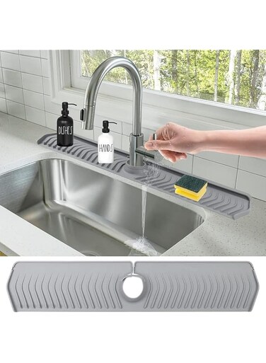 Paporich Sink Splash Guard, Silicone Faucet Mat, Kitchen Sink Splash Guard, Splash Guard Behind the Faucet, Sink Accessories for Kitchen Counter and Bathroom