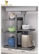 TIME Kitchen Storage Rack, Multi-Tiered Sink Pot Rack for Home Use, Cabinet-Mounted Multi-Tiered Pot Storage Rack, Freestanding Kitchen Countertop Storage Rack, Adjustable Multi-Tiered Sink Cabinet Rack, Black