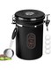 1800ML Airtight Coffee Canister with Date Tracker Transparent Window, 22.8OZ Coffe Beans Storage with 30ML Measure Spoon&amp;4 co2 Valve, Kitchen Food Storage Container for Grounds Coffee,Beans&amp;Tea(Black)