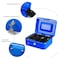 Rubik Medium Cash Box Steel Register with Tray and Lock Durable Portable Money Box Safe for Bills Jewelry Receipts Coins (20x16x9cm) Blue