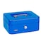 Rubik Medium Cash Box Steel Register with Tray and Lock Durable Portable Money Box Safe for Bills Jewelry Receipts Coins (20x16x9cm) Blue