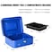 Rubik Medium Cash Box Steel Register with Tray and Lock Durable Portable Money Box Safe for Bills Jewelry Receipts Coins (20x16x9cm) Blue