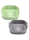 Silicone barbecue tray accessories, new 2-piece air fryer baking pad, suitable for various purposes such as air fryers, microwaves, ovens, etc. (Grey+Green)