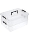 BTSKY 2 Layer Stack &amp; Carry Box, Plastic Multipurpose Portable Storage Container Box Handled Organizer Storage Box for Organizing Stationery, Sewing, Art Craft, Jewelry and Beauty Supplies Black