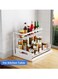 Multi-Use Metal 2-Tier Sliding Under Sink Cabinet Organizer and Pull-Out Cabinet, Kitchen Spice Storage Shelf