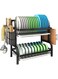 Over Sink Dish Drying Rack &acirc;&euro;&ldquo; Adjustable Kitchen Dish Drainer with Utensil Holder, Cup Rack &amp; Knife Holder, Space-Saving Dish Rack for Sink Counter Organization