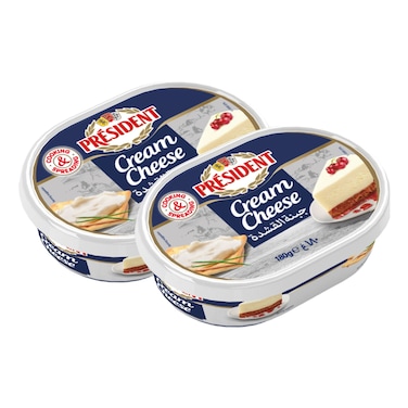 President Cream Cheese, 180g Pack of 2