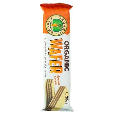 أورغانيك لاردر بسكويت ويفر عضوي بحشوة الكاكاو التقليدية 30 غرام