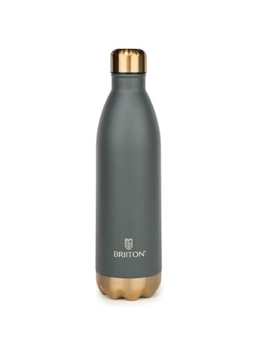 Briiton Flare Cola 1000ML Stainless steel Water Bottle Grey 18/8 Food Grade Thermo Vacuum Insulated Flask 24hrs Hydro Hot &amp; Cold SS304 Aqua Sports Bottle BPA-Free For Kids,School,office,Gym,Travel