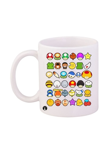 Super Mario Printed Mug White/Blue/Red 12ounce