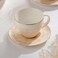 Home Beige Porcelain Coffee Cup and Saucer Set
