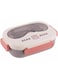 Twisoo Cute Cartoon Bento Stainless Steel Lunch Box Double Decker With Soup Bowl, Plastic Spoon, Fork, Steel Spoon and Pair of Chopsticks, BPA Free Leakproof Spill proof 3 Compartment (Cream)