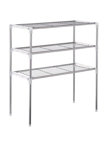 Dubai Gallery 3-Tier Multi-Functional Kitchen Storage Rack Silver/White 22.4X11.8X25.6Inch