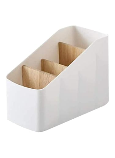 Remote Control Holder For Table,Plastic Removable Bamboo Desktop Organizer For Office Desk Bedroom