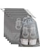 6PCS Travel Shoe Bags with Rope for Men and Women 32x44cm Large Shoes Pouch Storage Packing Organizers, Grey