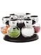 Revolving Spice Rack Spinner Counter Top   Glass Jar Bottles Set of 7 Pcs for Herbs, Salt and More with Rotating Holder   Spice Jar by Home Smart