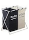Sulfar 2 layered laundry basket Foldable Laundry Basket On Wheels 2 Sections Waterproof Storage Washing Basket with Lid Collapsible Rolling Laundry Hamper Large Dirty Clothes Storage Cart