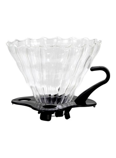 V60 Glass Dripper Coffee Pour Over Dripper Filter Coffee With Full Extracts Reusable Slow Brewing Home Size-02 Multicolour 14 x 12.6 x 10.8cm