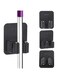 Tikplus Mop Broom Holder, 3 Pcs Black Self Adhesive Mop Holders Stainless Steel, No Drilling Garden Tool Organizer for Bathroom, Kitchen, Office, Closet, Garage