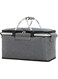 Lomeshow Insulated Picnic Basket, Collapsible Picnic Basket with 2 Sturdy Handles, Leak-Proof Outdoor Basket for Camping Meal Delivery Shopping, Beach Bag Cooler Bags, Grocery Basket Reusable (Gray)
