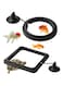 Azonee Fish Feeding Ring, 2 Pieces Fish Feeder Aquarium Fish Turtle Tank Accessories Food Feeder Circle with Suction Cup for Guppy, Bettas, Goldfish, Turtle (Round and Square, Black)
