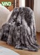 Soft Fuzzy Throw Blanket Double-sided Artificial Velvet Faux Fur Throw Cozy Fluffy Shaggy Blanket for Couch Bed Sofa Couch Camping and Travel Thick Warm Blankets Grey 160*200CM