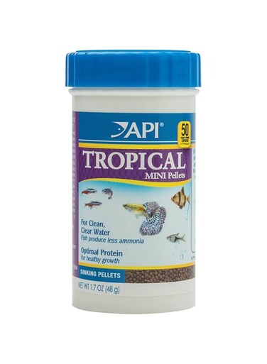 API Mini Pellets Tropical Fish Food, 1.7 OZ, multicolor