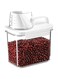VAODO Food Storage Containers, with Measuring Cup, Cereal Dispenser Easy Flow Storage Jar, Tippable Grain Storage Box with Carrying Handle, 1100ml