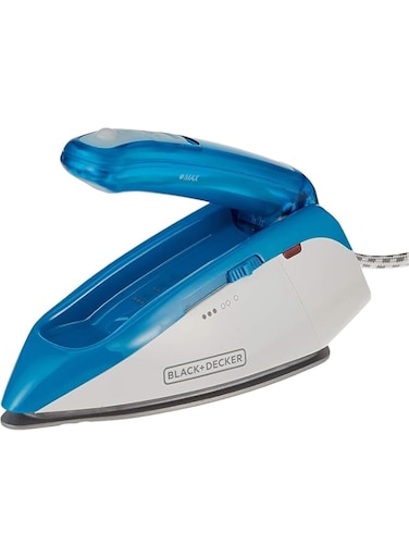 Black &amp; Decker 1085W Dual Voltage Travel Steam Iron, Blue - Ti250-B5,2 years warranty