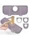 KASTWAVE Silicone Sink Splash Guard and Faucet Mat for Kitchen and Bathroom, Drip Catcher Tray and Sponge Holder in Grey