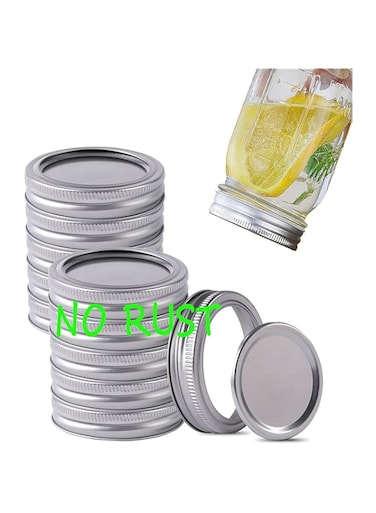 FZCWAHJK Jar Lids and Rings Small Regular Mouth is Suitable for Mason Canning,Narrow Reusable Airtight Fermenting Bulk Can Lids and Bands is Rust Proof,Split Type Leak Proof and Secure Caps Set of 12