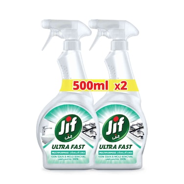Jif Ultra Fast Cleaner Spray Multipurpose, 500ml Pack of 2
