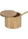 THE WHITE SHOP Salt Cellar Bamboo Storage Box with Magnetic Swivel Lid, 6 Ounce Capacity, Salt Engraved on Lid(A)