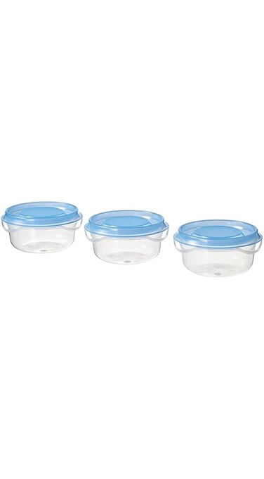 Ikea PRUTA Food Container, Transparent/Blue 70 ml Pack of 3