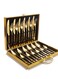 Stainless Steel Cutlery Set for 6 People (6 Knives, 6 Forks, 6 Spoons, 6 Teaspoons) - Corrosion-Resistant, Ergonomic Handles, Dishwasher Safe