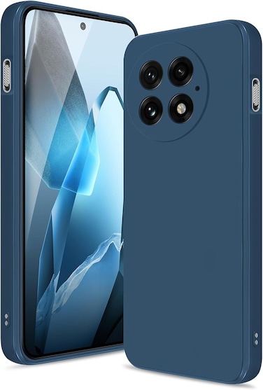 Case for OnePlus 13 5G, Liquid Gel Rubber Bumper Case with Soft Microfiber Lining Cushion Slim Shockproof Protective with Camera Protection Cover for OnePlus 13 5G 2024 (Blue)