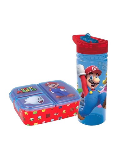 SuperMario 540ml Water Bottle + Lunch Box Combo Set for Kids