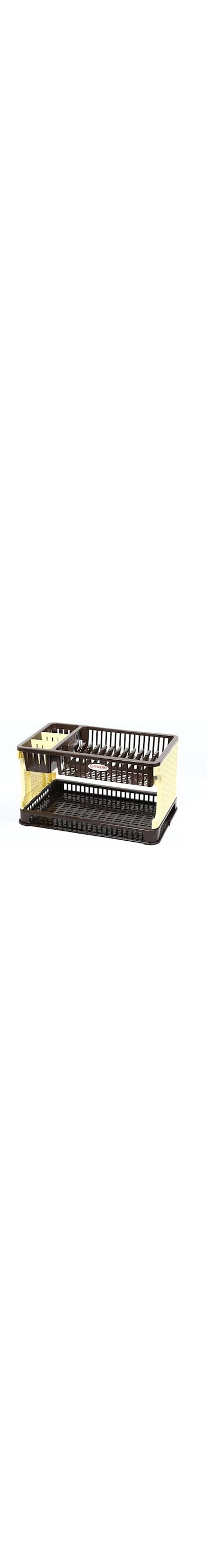 Esqube Titan 2-Layer Kitchen Dish Rack, Brown &amp; Cream Color