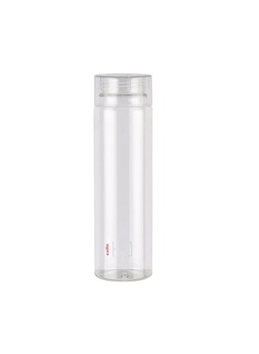 H2O Round Unbreakable Plastic Water Bottle Premium Edition   Lid is sealed by a silicone ring   Leak proof &amp; break-proof   1 Liter   Clear