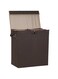 Household Essentials 5614 Double Hamper Laundry Sorter with Magnetic Lid, Brown Coffee Linen