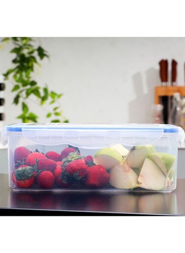 Airproof Container With Lid White With Blue Lid 2.6Liters