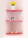 Floating Corner Wall Shelf 3Pcs Triangle Bookshelf Home Decor 3 Tier Display Organizer 25cm Red White