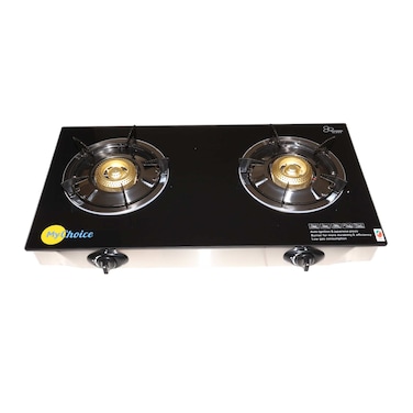 First1 Deluxe Gas Stove FGT 546GD, Black and Silver, 2 Burners