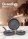 3-Piece Non-Stick Titanium High thickness Frying Pan Set Grey Big Frying Pan (26), Medium Frying Pan (22), Small Frying Pan (18)cm