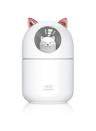 Incisae Cat Small Humidifier for Bedroom - 300ml Mini Cool Mist Humidifiers with Night Light, 2 Spray Modes, Ultra-Quiet, Portable Personal Air Humidifier for Women Kids Room Office Desk Car