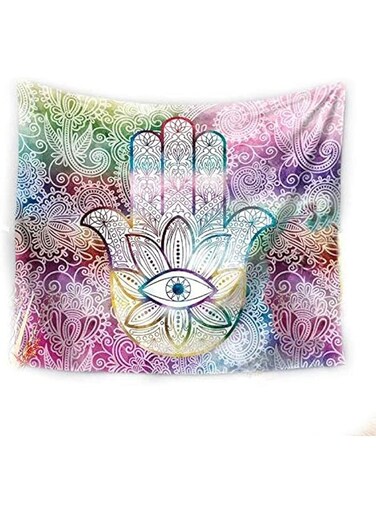 Hand of Fatima Tapestry Art Wall Hanging Tapestry Beach Towel Bedspread Yoga Mat 150x200cm