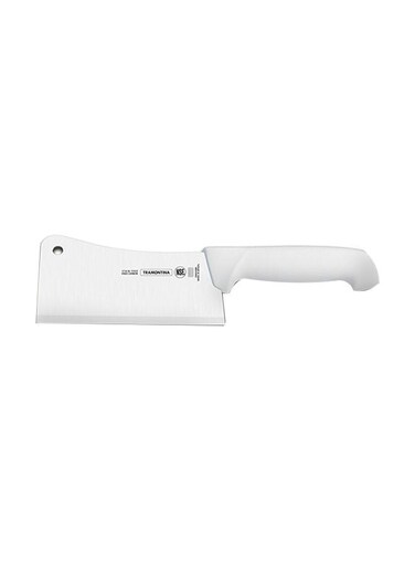 Professional Master 6 Inches Cleaver Knife with Stainless Steel Blade and White Polypropylene Handle with Antimicrobial Protection White 6inch White 6inchinch