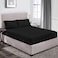 MUSA&Acirc;&reg; Deep Pockets Fitted Sheet - 100% Cotton Luxury Bedding Set (Black, 160 x 200cm)