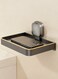 Foldable suction cup Adhesive Toilet Paper Holder with Phone Shelf Stainless Steel Wall Mounted Toilet Paper Holder ,Rustproof and Bathroom Washroom Tissue Holder with Storage Shelf Silver