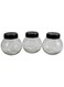 Round Jars With Airtight Lids, Airtight Glass Storage Canister With Plastic Lid, 3 Piece Glass Jar With Black Lids, Food Storage Containers For Pantry For Tea, Herbs, Sugar (3Pc, 500Ml)